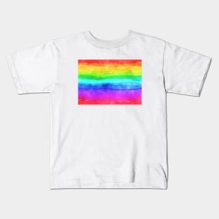 Rainbow Watercolor Stripes Kids T-Shirt